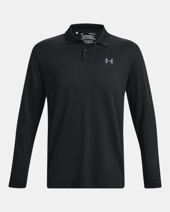 Men's UA Performance 3.0 Long Sleeve Polo in Black image number 4